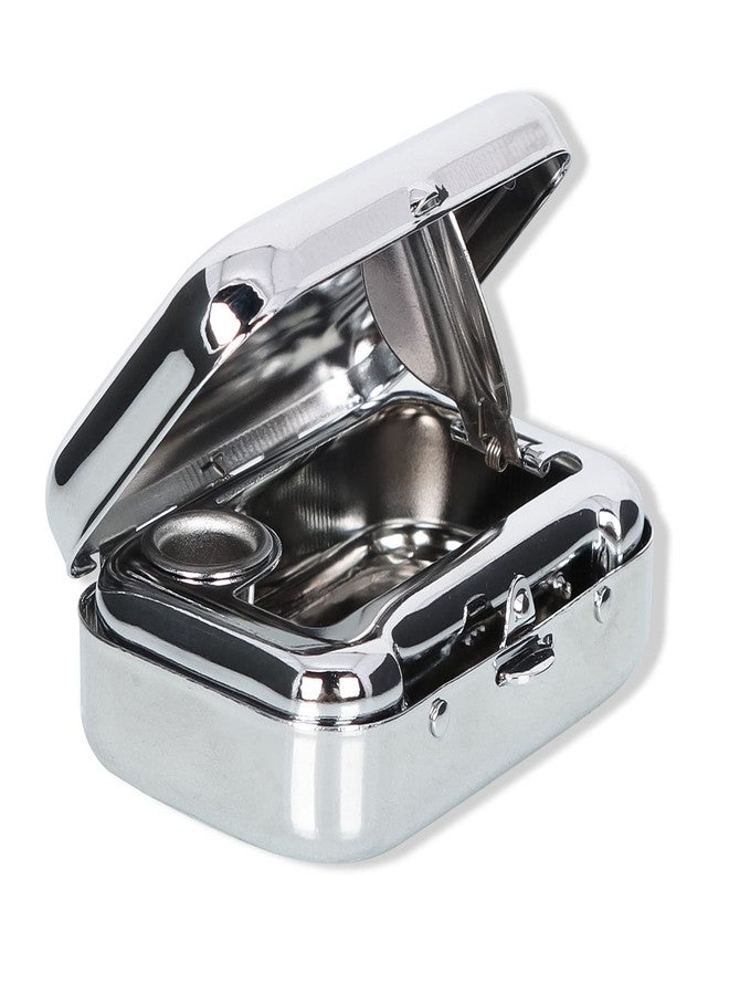 Cansybil Mini Compact Portable Ashtray, Stainless Steel Table-top Ash Tray, Creative Fashion Personality Small Car Ashtrays with Lid for Outdoor Travelling Camping - Image 2